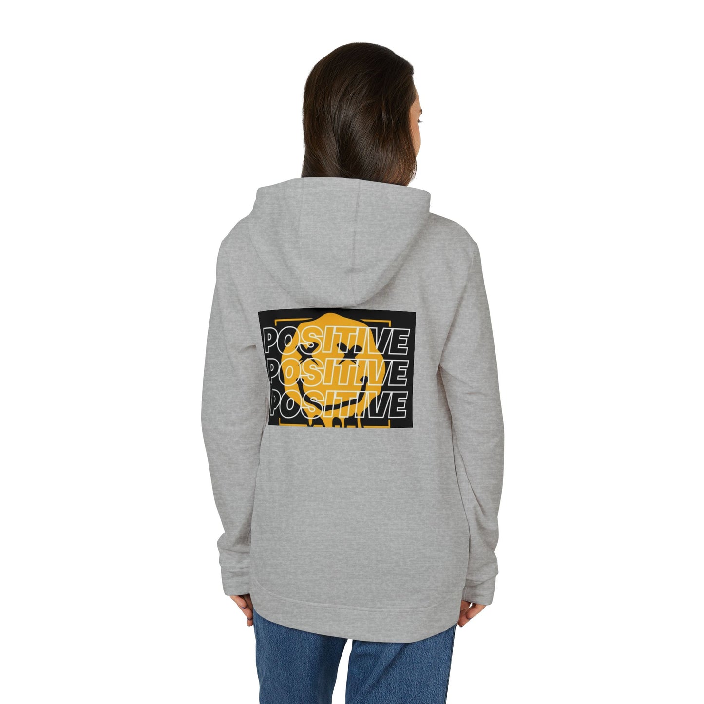 Unisex Fleece Hoodie with Positive Vibes Design