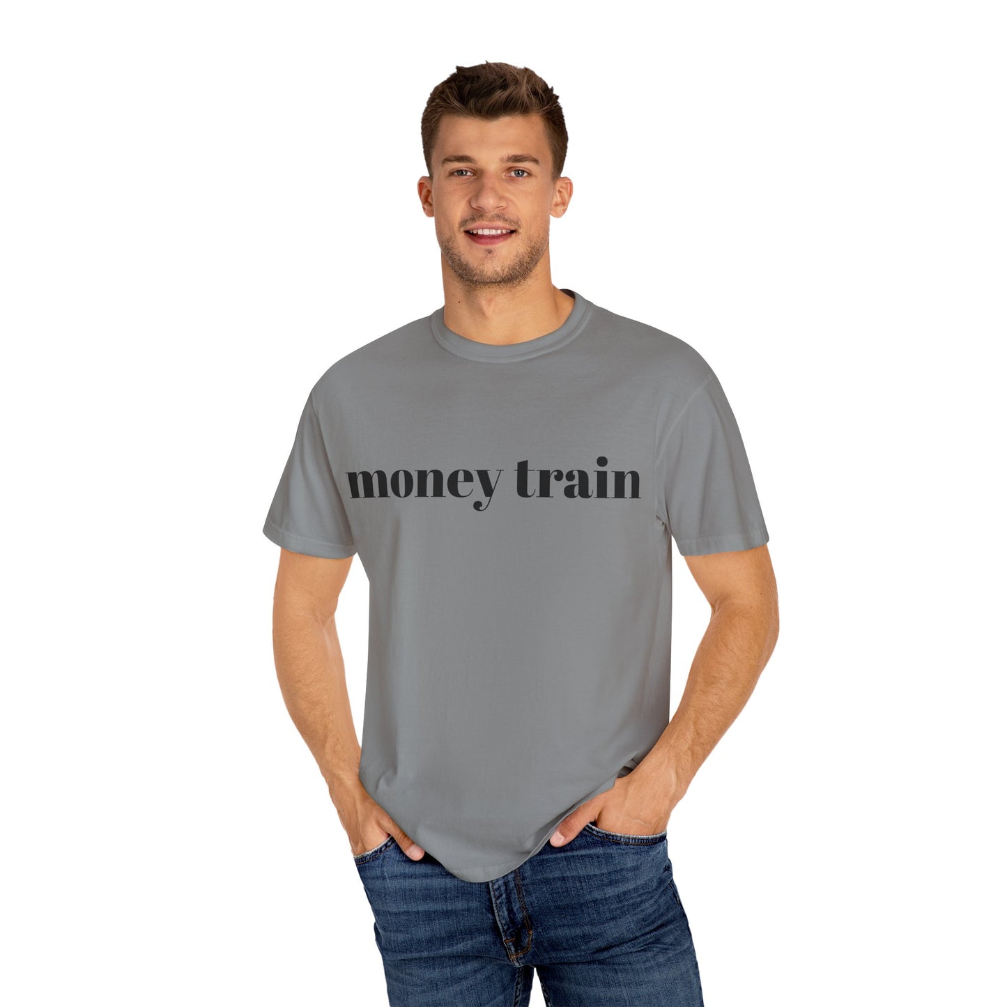 Money Train Unisex Garment-Dyed T-Shirt - Trendy Casual Wear for Money Enthusiasts
