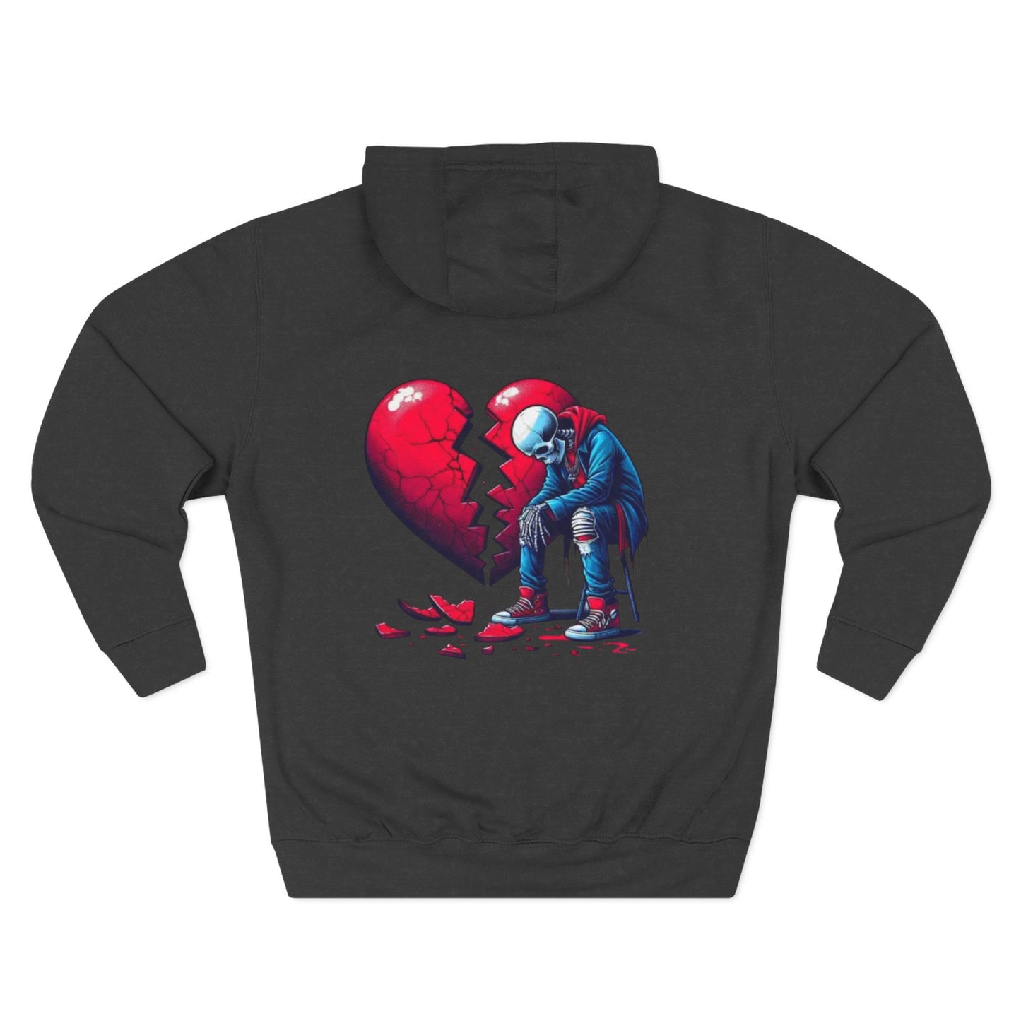Heartbreak Art Fleece Hoodie - Cozy & Stylish for Lovers & Friends