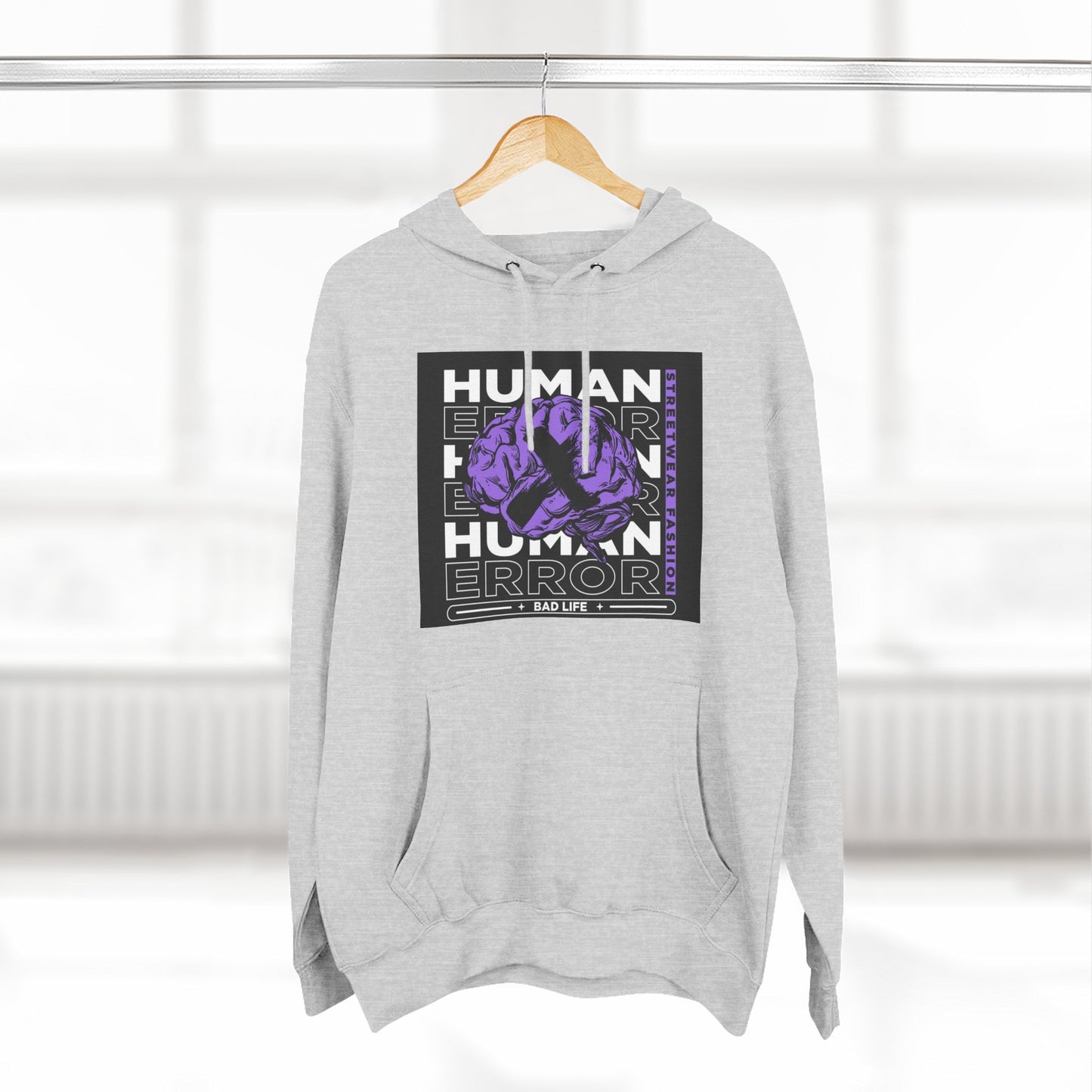 Human Error Graphic Fleece Hoodie - Cozy Streetwear for Everyday Comfort