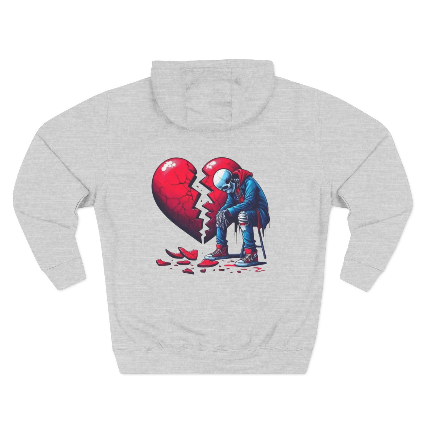 Heartbreak Art Fleece Hoodie - Cozy & Stylish for Lovers & Friends