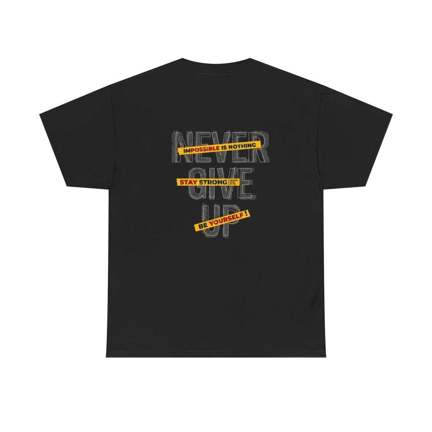 Inspirational Unisex Heavy Cotton Tee - "Never Give Up"