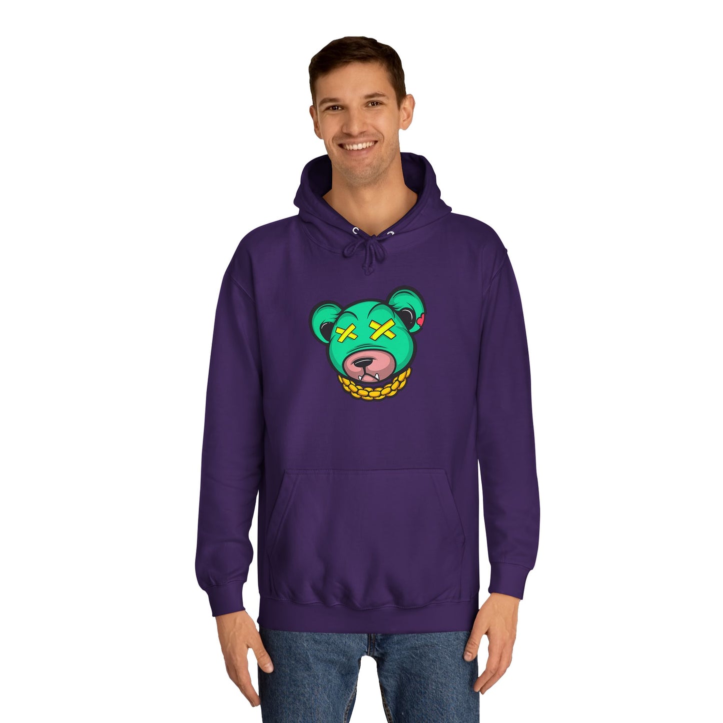 Cool Cartoon Bear Unisex College Hoodie