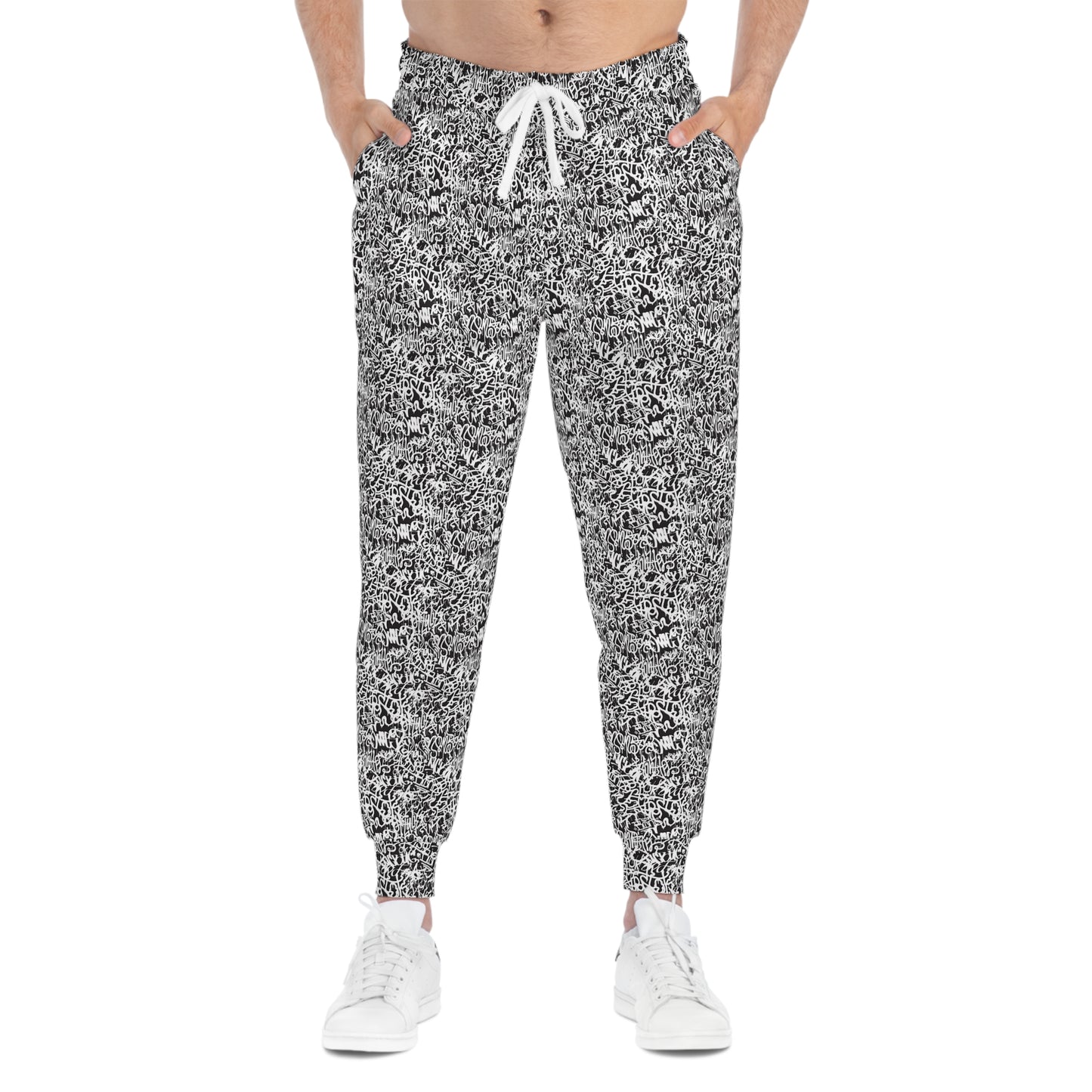 Stylish Black & White Athletic Joggers for Active Lifestyle