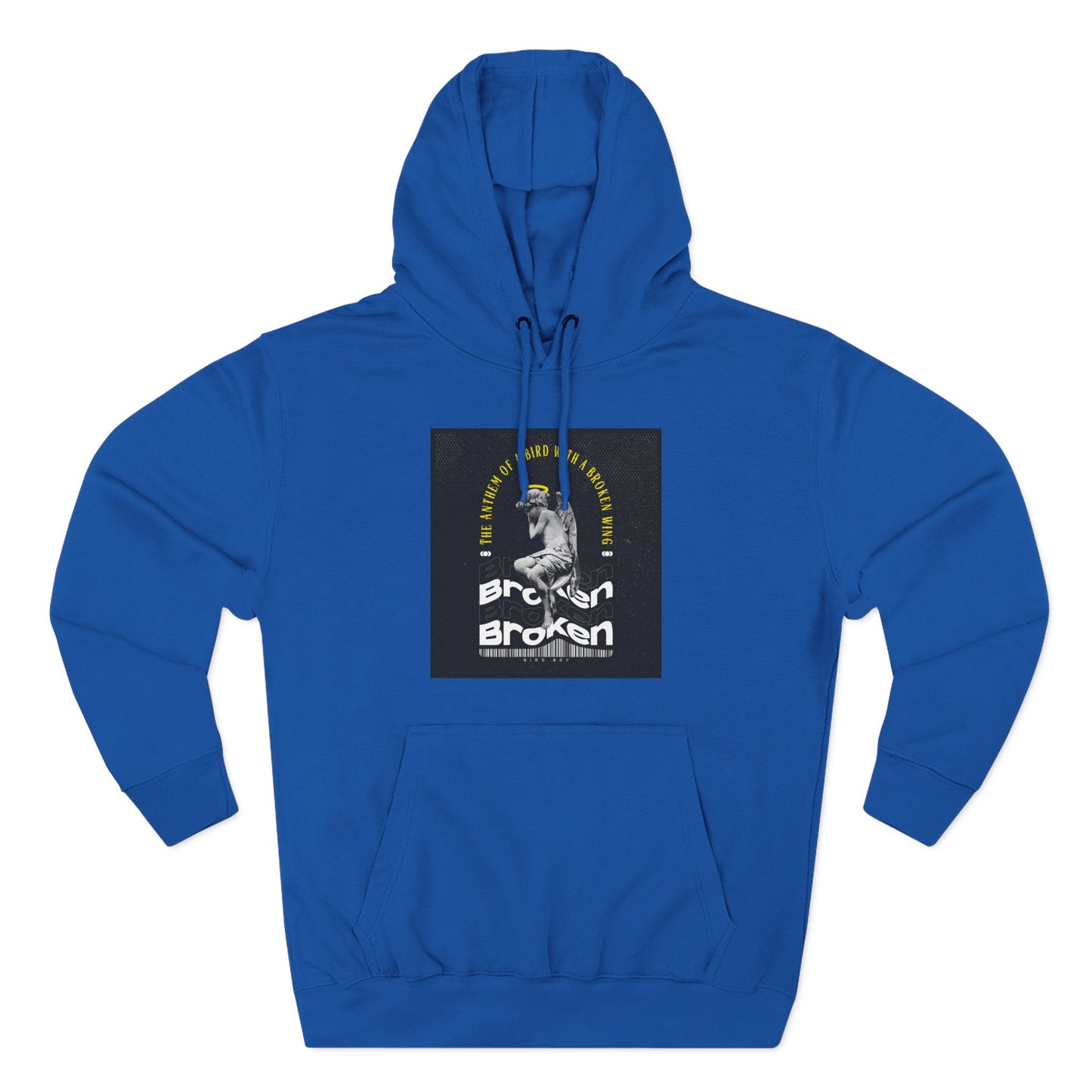 Inspirational Three-Panel Fleece Hoodie - 'Broken Yet Unbroken'