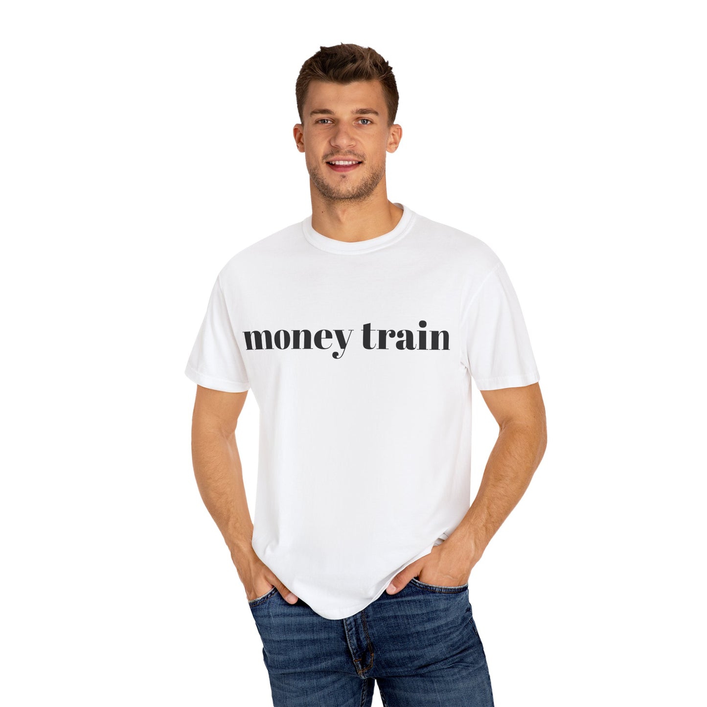 Money Train Unisex Garment-Dyed T-Shirt - Trendy Casual Wear for Money Enthusiasts