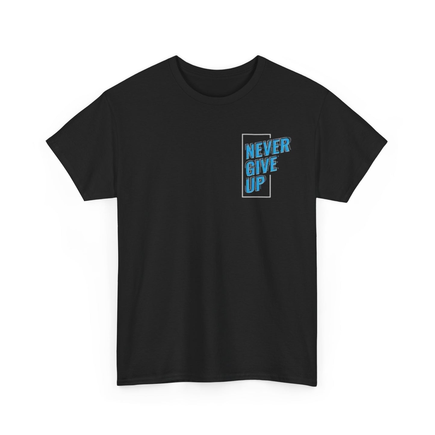 Motivational Unisex Heavy Cotton Tee - 'Never Give Up'