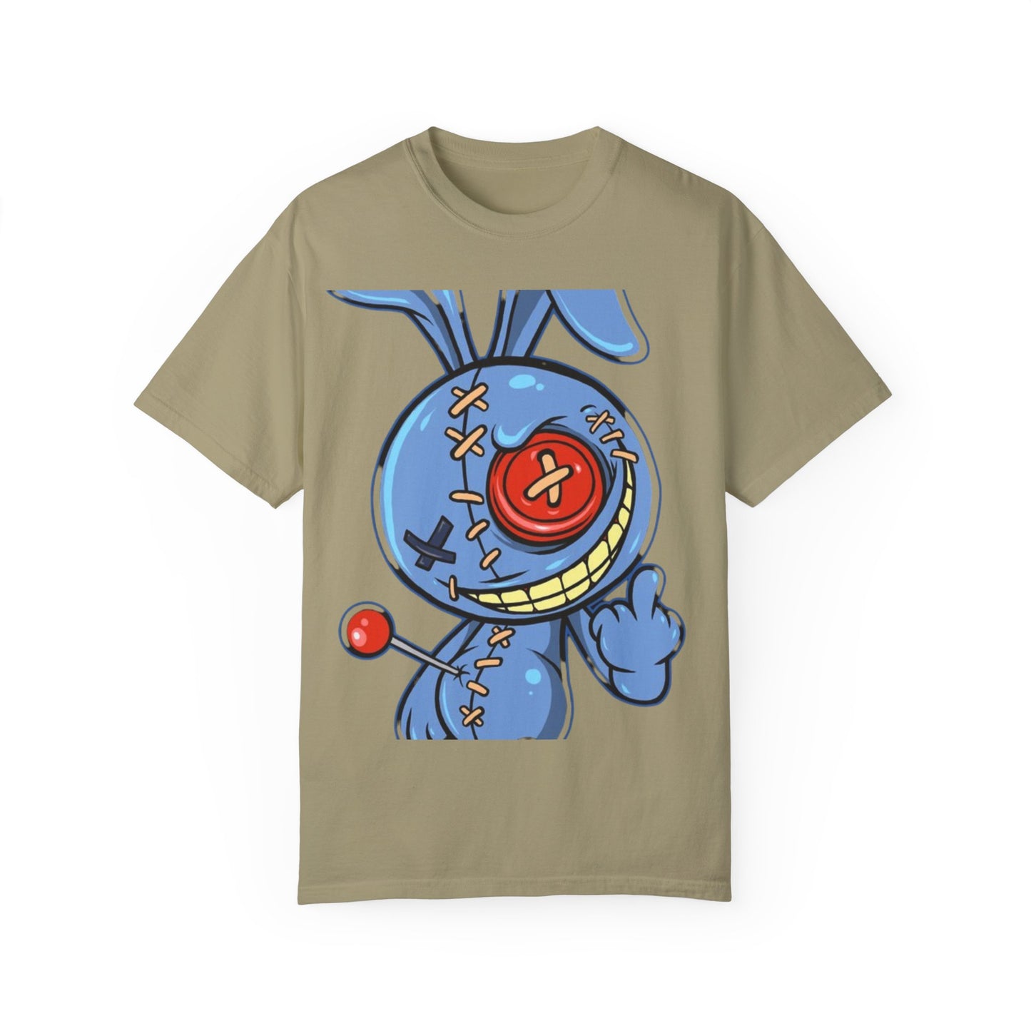 Whimsical Cartoon Bunny Unisex Garment-Dyed T-Shirt