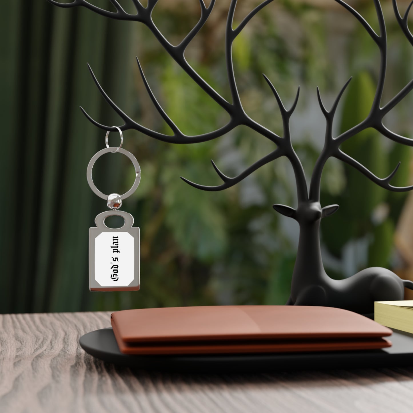 Personalized Rectangle Photo Keyring - 'God's Plan'