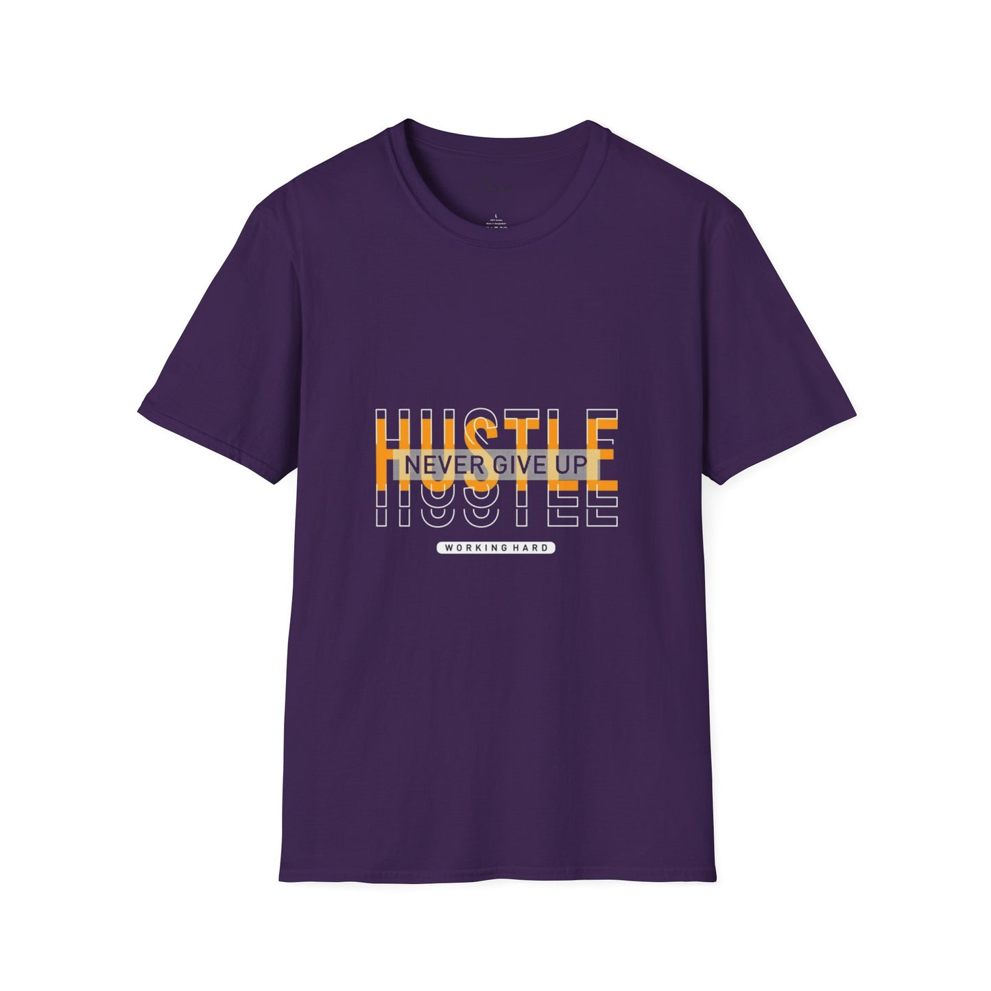 Motivational Hustle T-Shirt - Never Give Up, Unisex Softstyle Tee