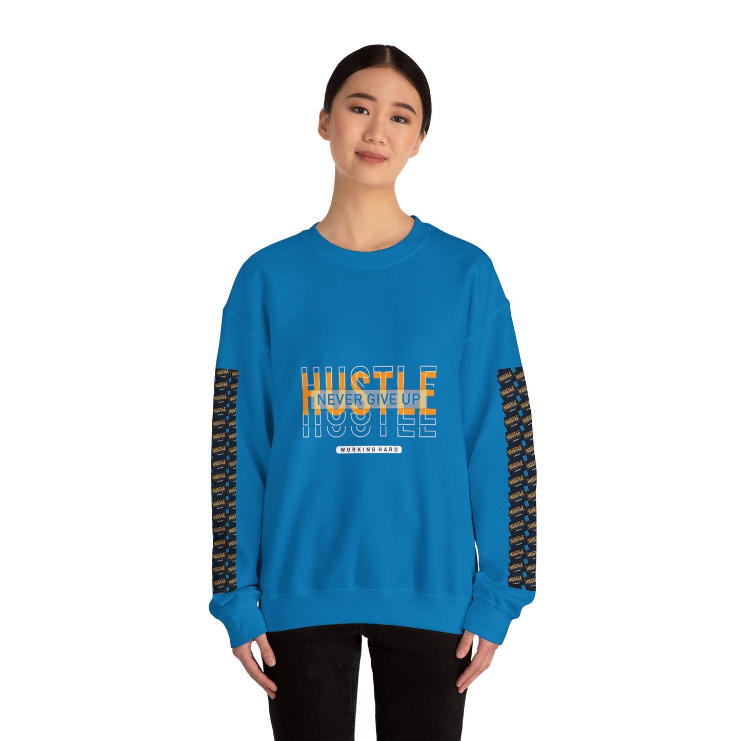 Hustle Crewneck Sweatshirt - Unisex Heavy Blend™ - Motivational Design
