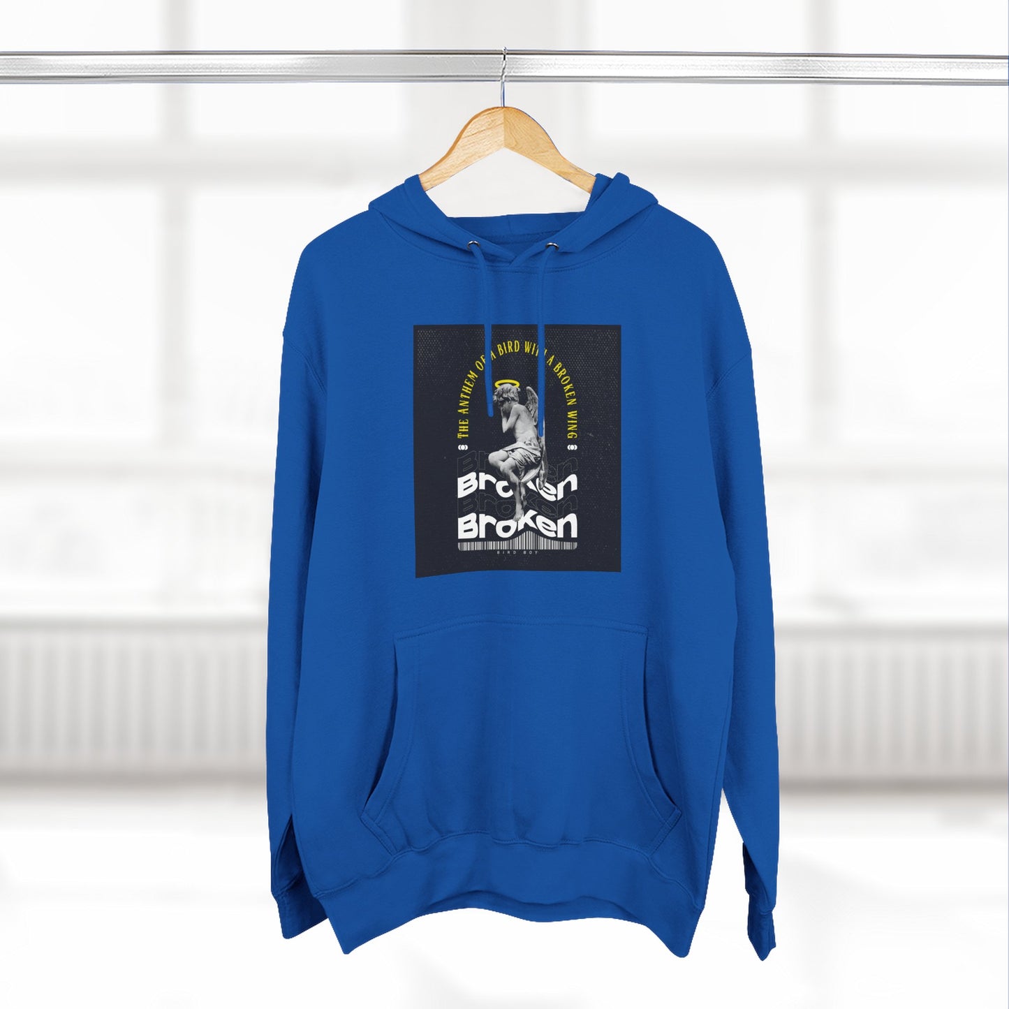 Inspirational Three-Panel Fleece Hoodie - 'Broken Yet Unbroken'