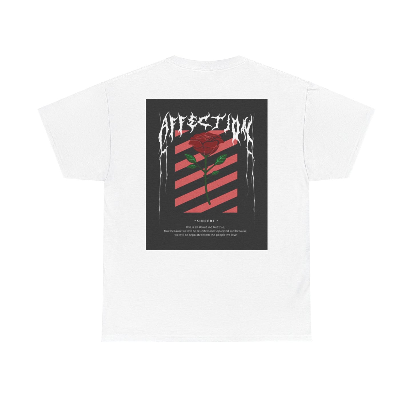 Unisex Heavy Cotton Tee - Affection Graphic Tee with Rose Design