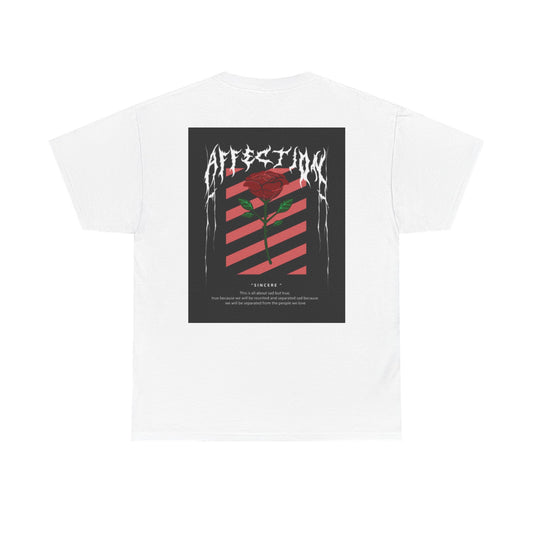 Unisex Heavy Cotton Tee - Affection Graphic Tee with Rose Design