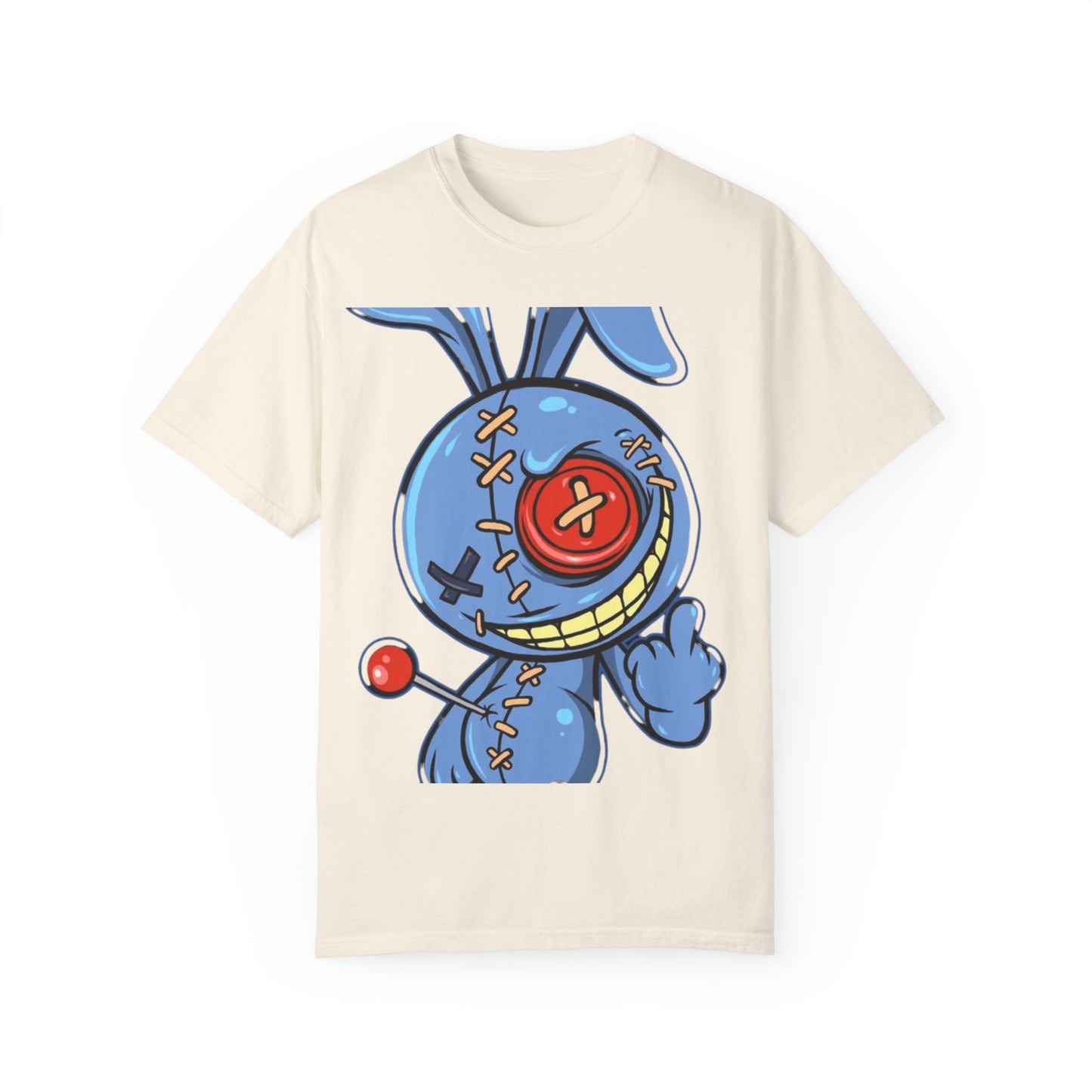 Whimsical Cartoon Bunny Unisex Garment-Dyed T-Shirt