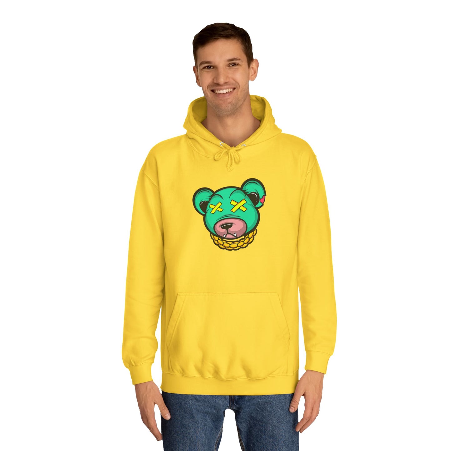 Cool Cartoon Bear Unisex College Hoodie