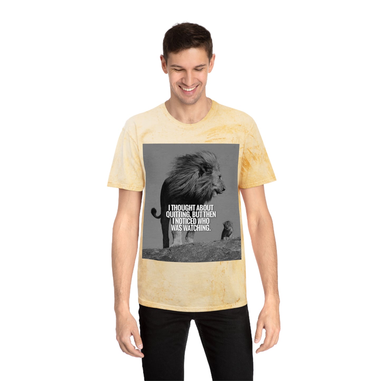 Inspirational Lion Graphic Unisex Color Blast T-Shirt