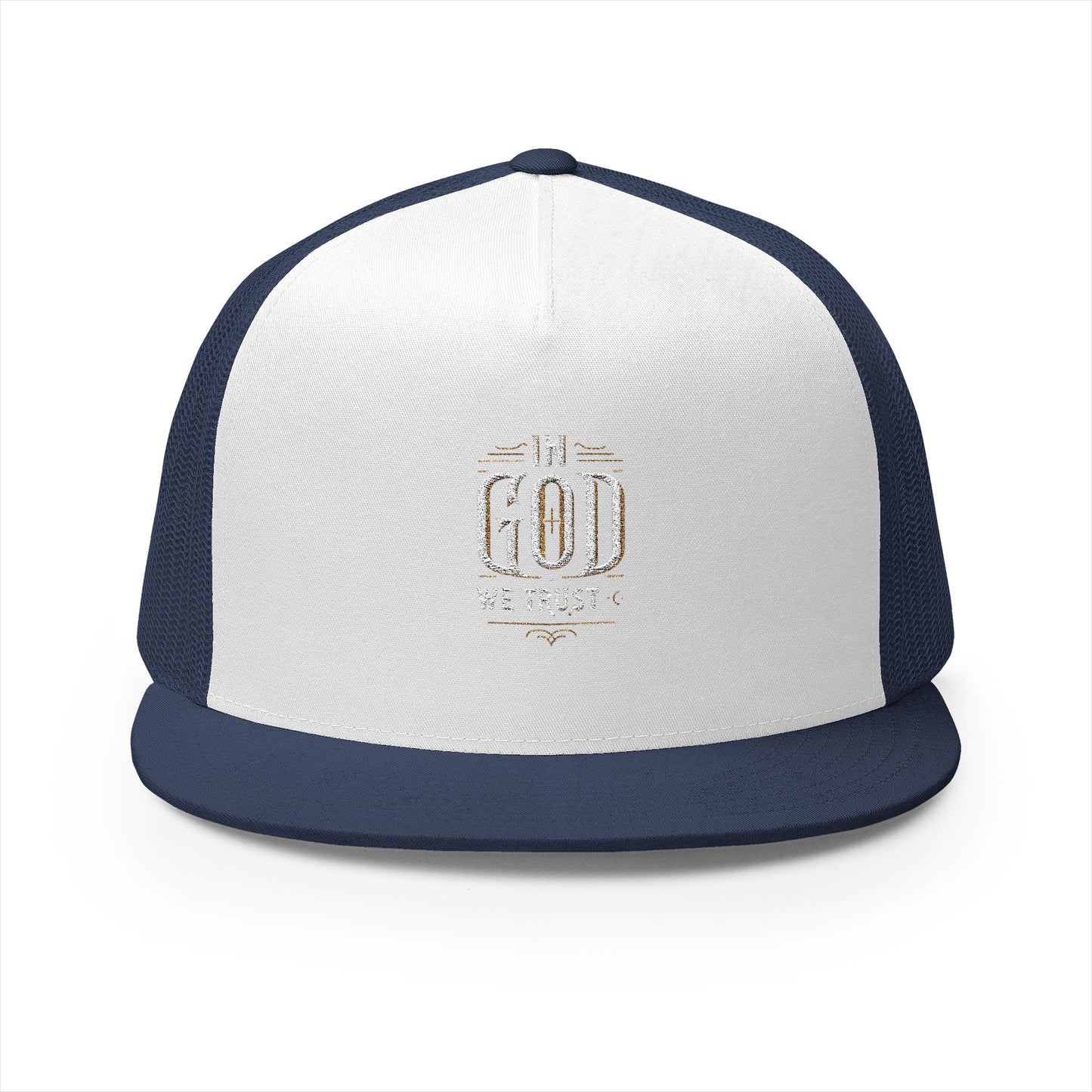 Embroidered God Trucker Cap - Stylish 5 Panel Hat for Faith & Fashion