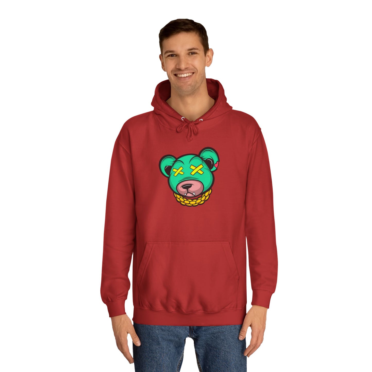 Cool Cartoon Bear Unisex College Hoodie