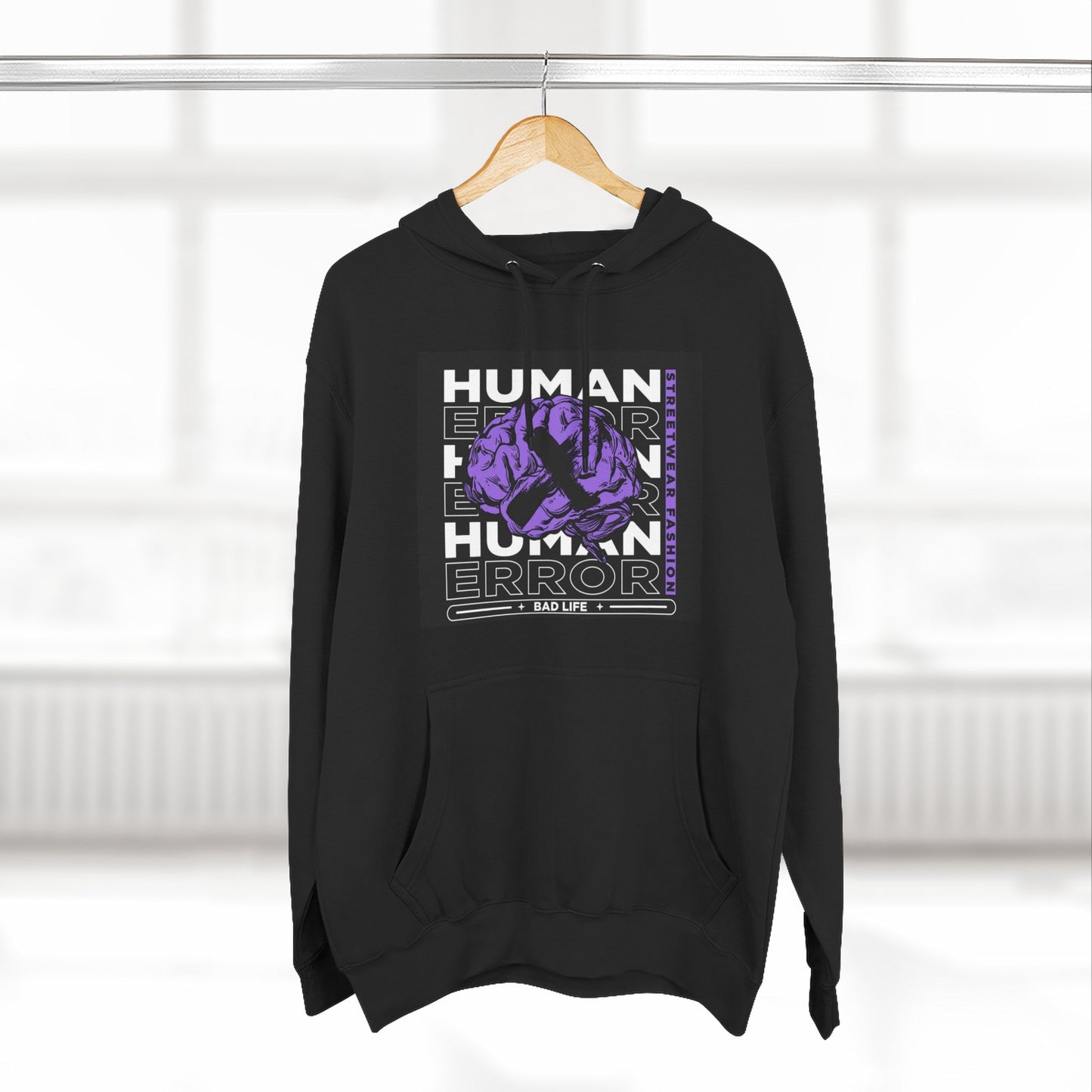 Human Error Graphic Fleece Hoodie - Cozy Streetwear for Everyday Comfort