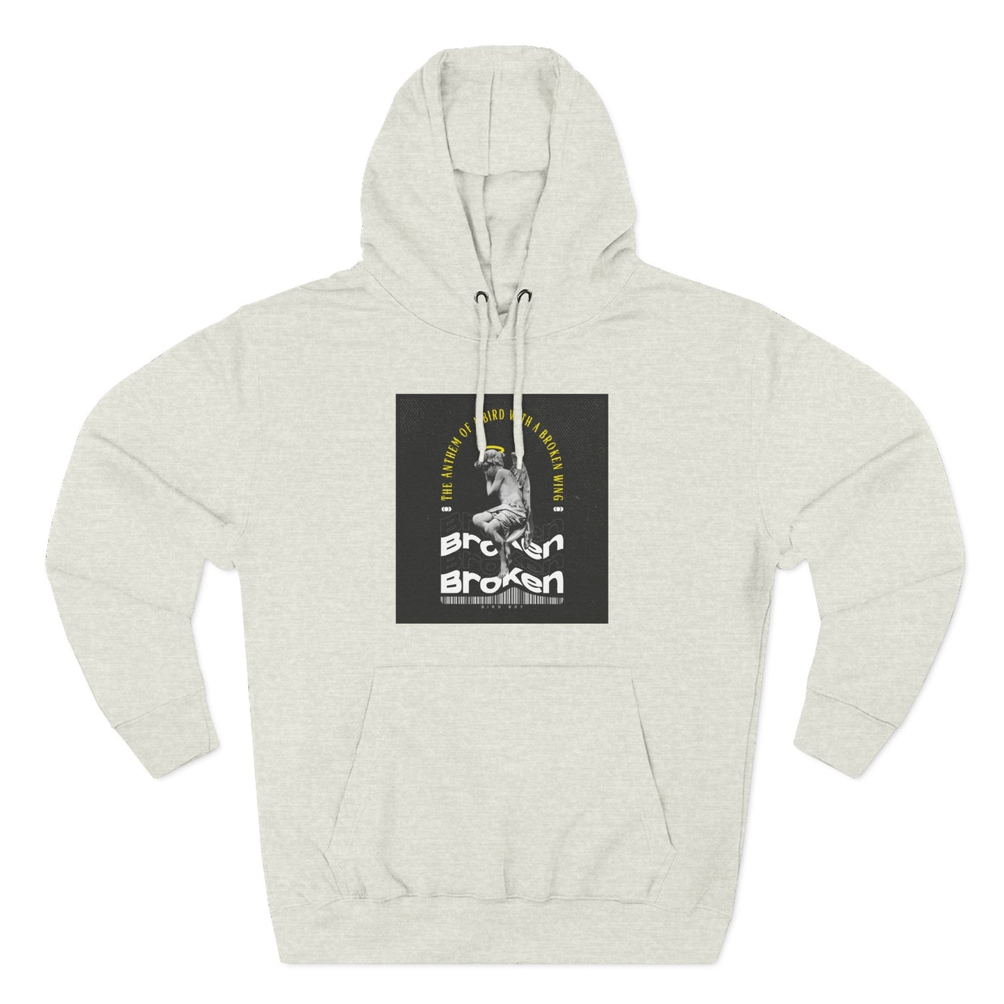 Inspirational Three-Panel Fleece Hoodie - 'Broken Yet Unbroken'