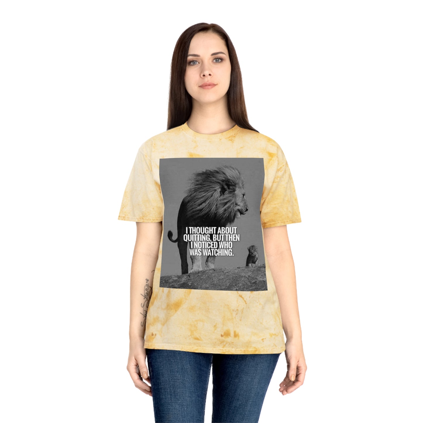 Inspirational Lion Graphic Unisex Color Blast T-Shirt