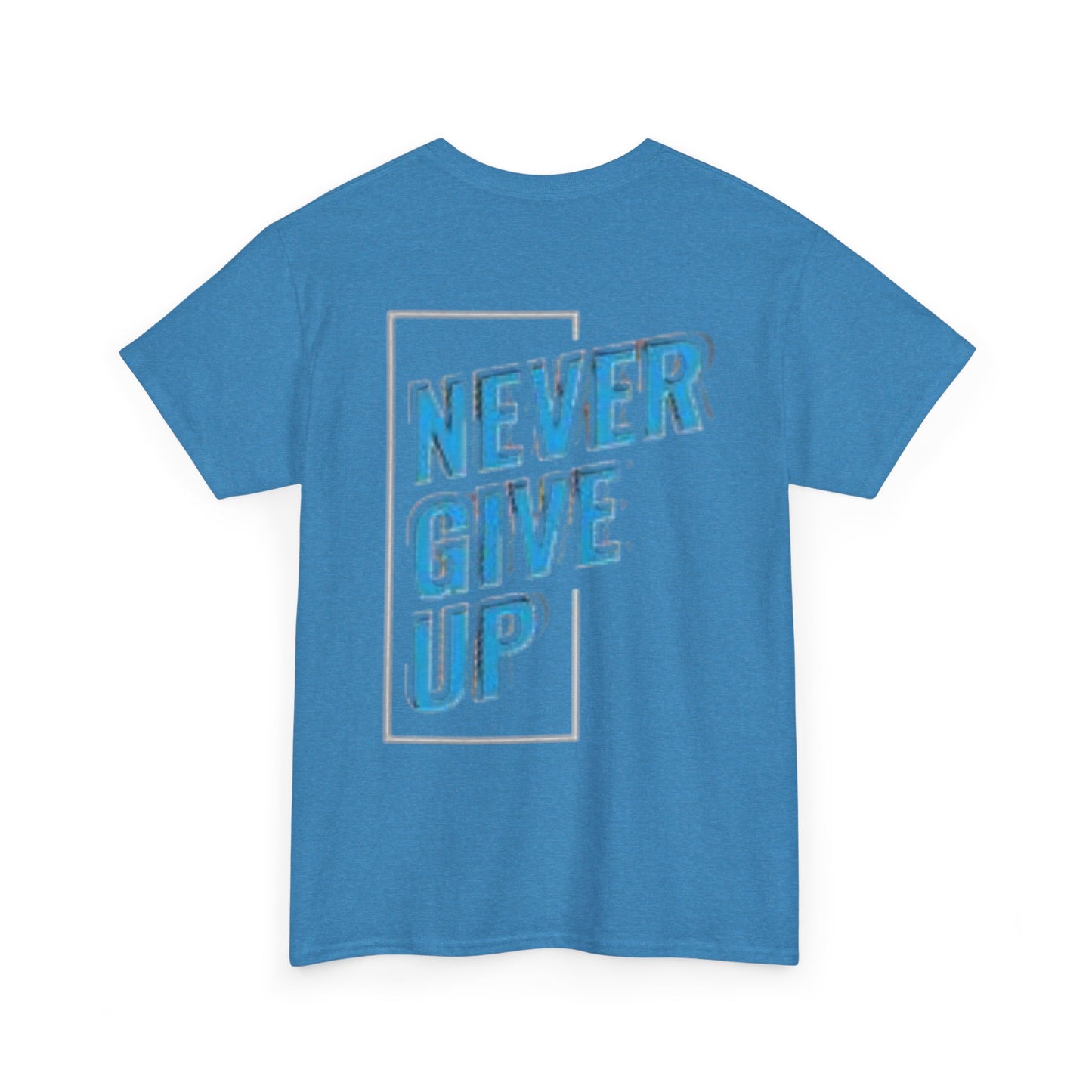 Motivational Unisex Heavy Cotton Tee - 'Never Give Up'