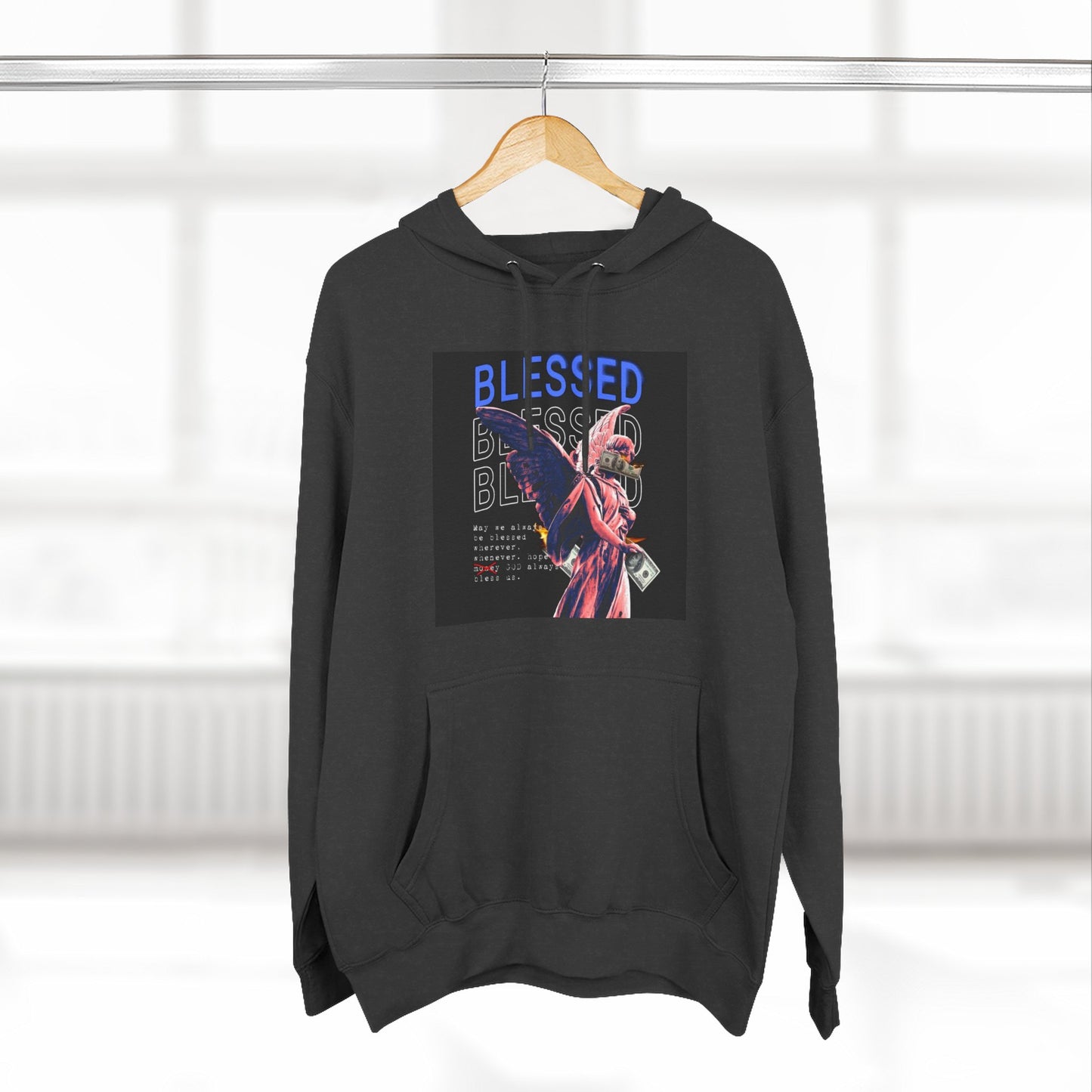 Blessed Three-Panel Fleece Hoodie - Cozy, Stylish Hoodie for Inspirational Comfort