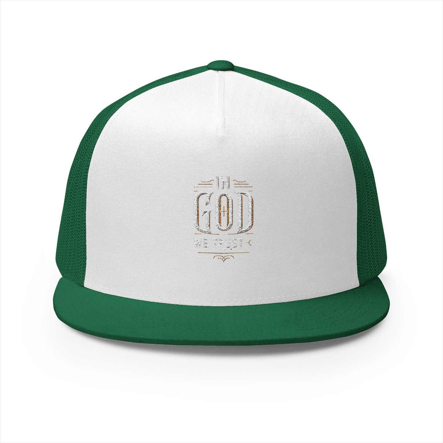 Embroidered God Trucker Cap - Stylish 5 Panel Hat for Faith & Fashion