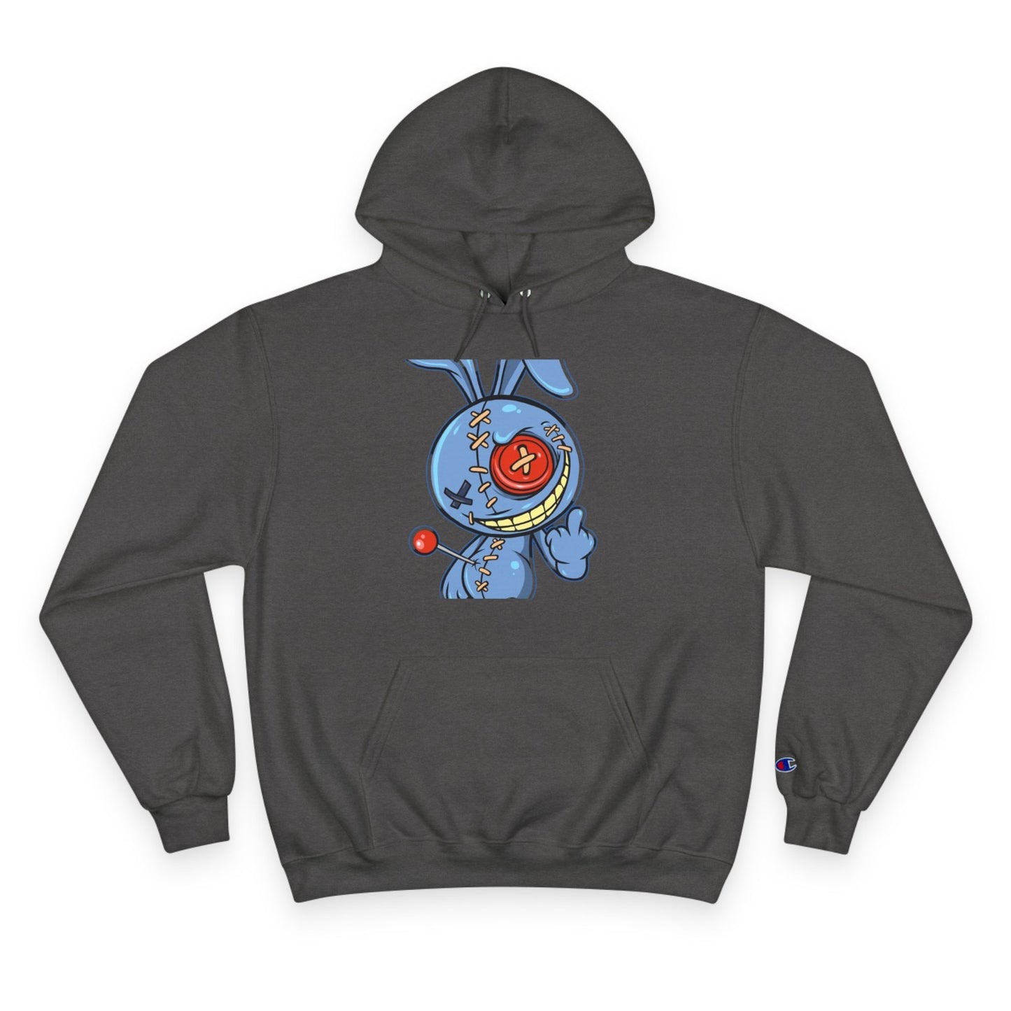 Whimsical Champion Hoodie with Unique Bunny Design