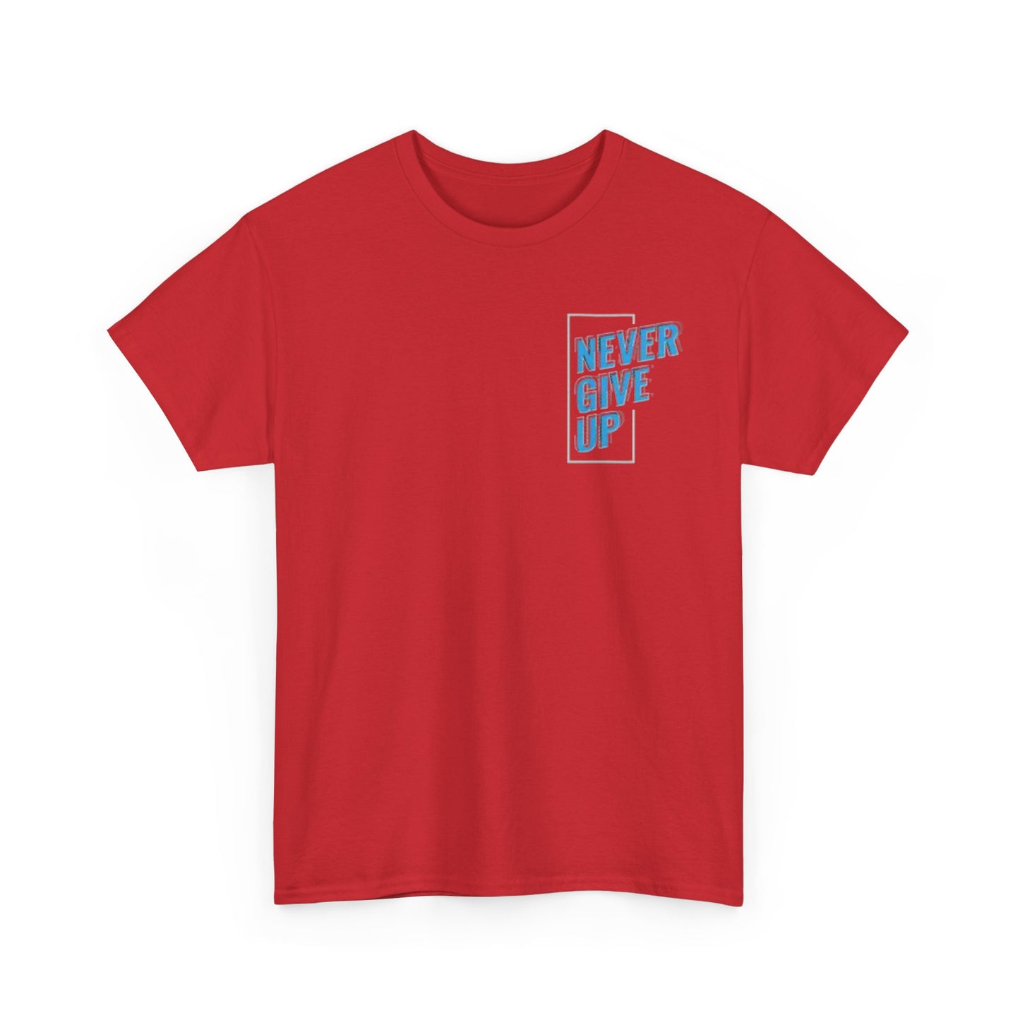 Motivational Unisex Heavy Cotton Tee - 'Never Give Up'