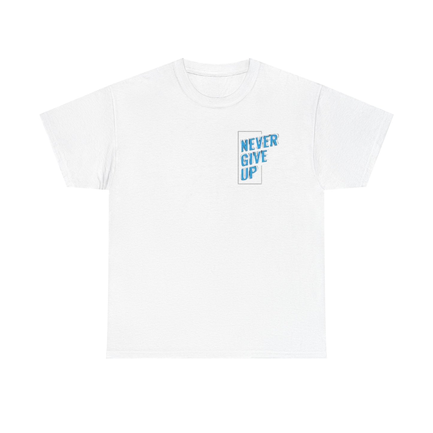 Motivational Unisex Heavy Cotton Tee - 'Never Give Up'