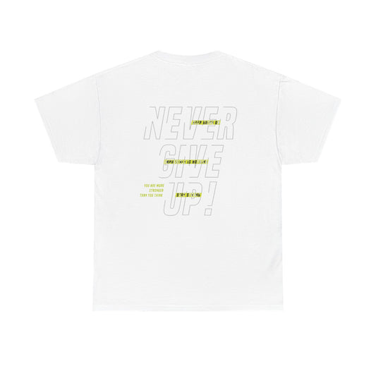 Motivational Unisex Heavy Cotton Tee - "Never Give Up!" Inspirational Shirt