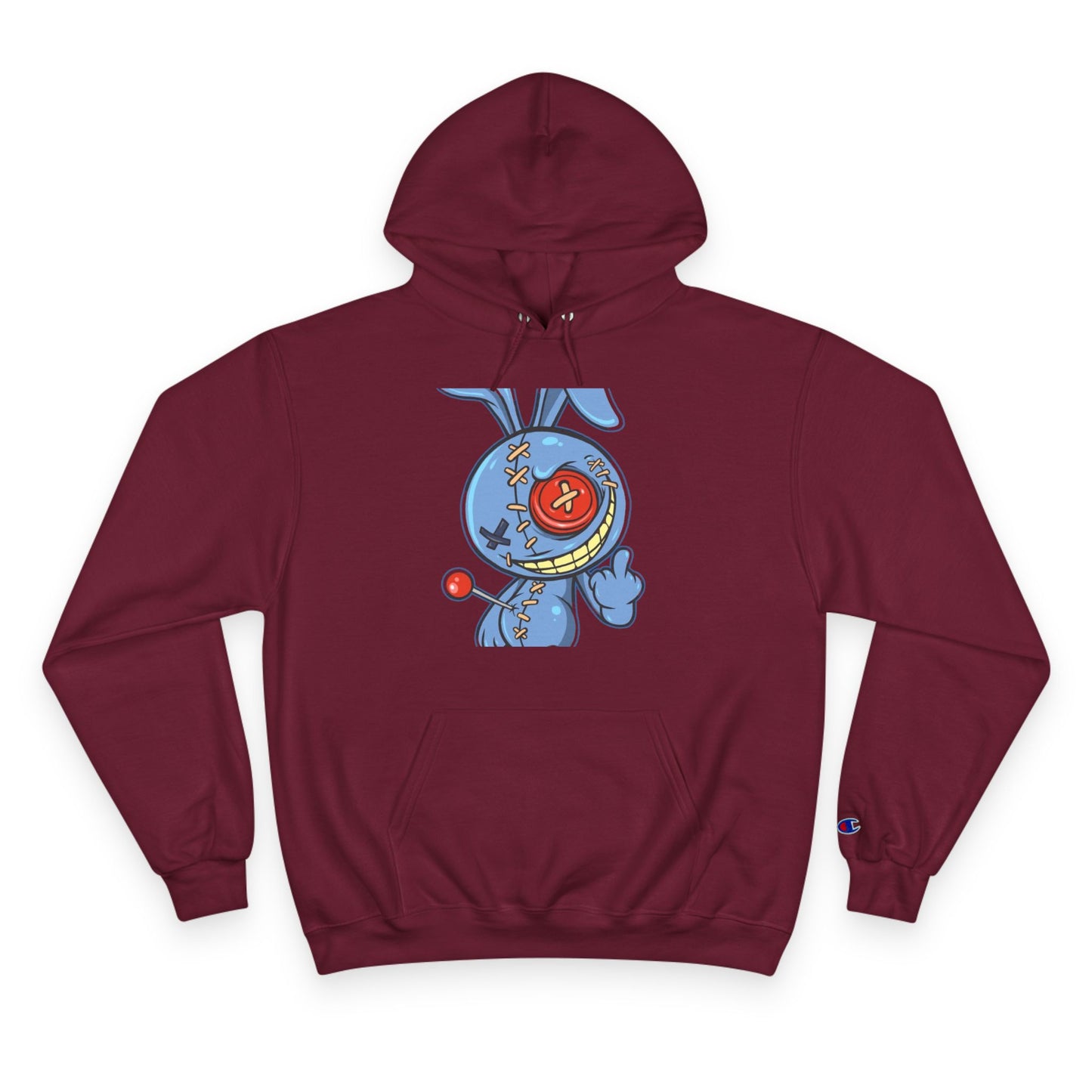 Whimsical Champion Hoodie with Unique Bunny Design