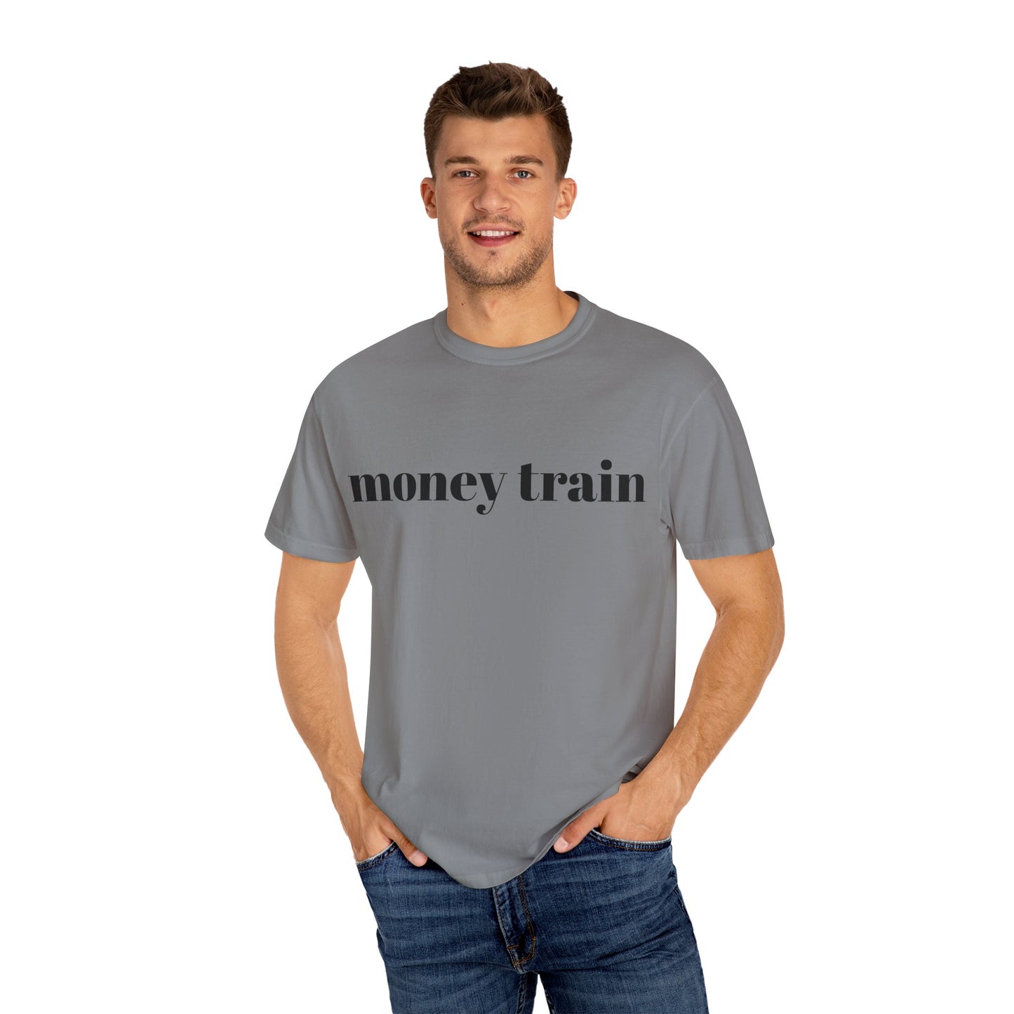 Money Train Unisex Garment-Dyed T-Shirt - Trendy Casual Wear for Money Enthusiasts