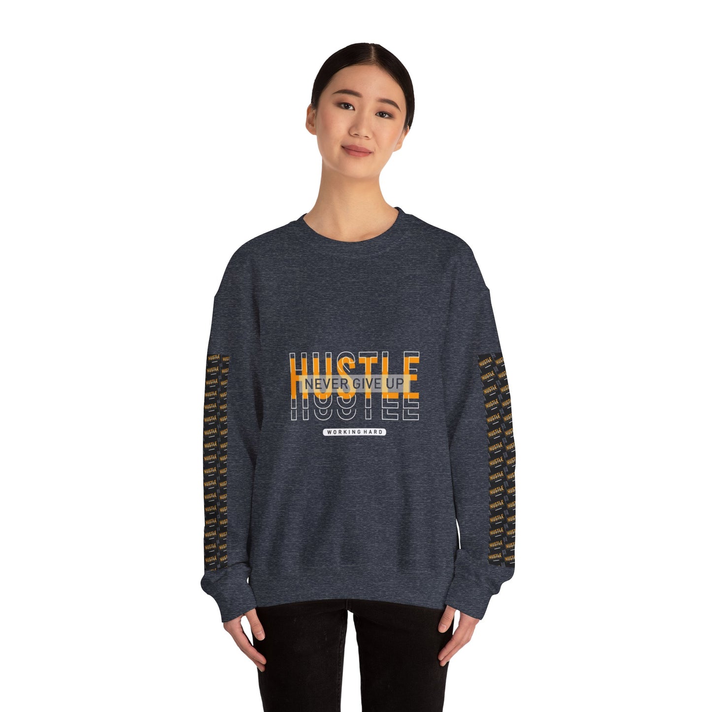 Hustle Crewneck Sweatshirt - Unisex Heavy Blend™ - Motivational Design
