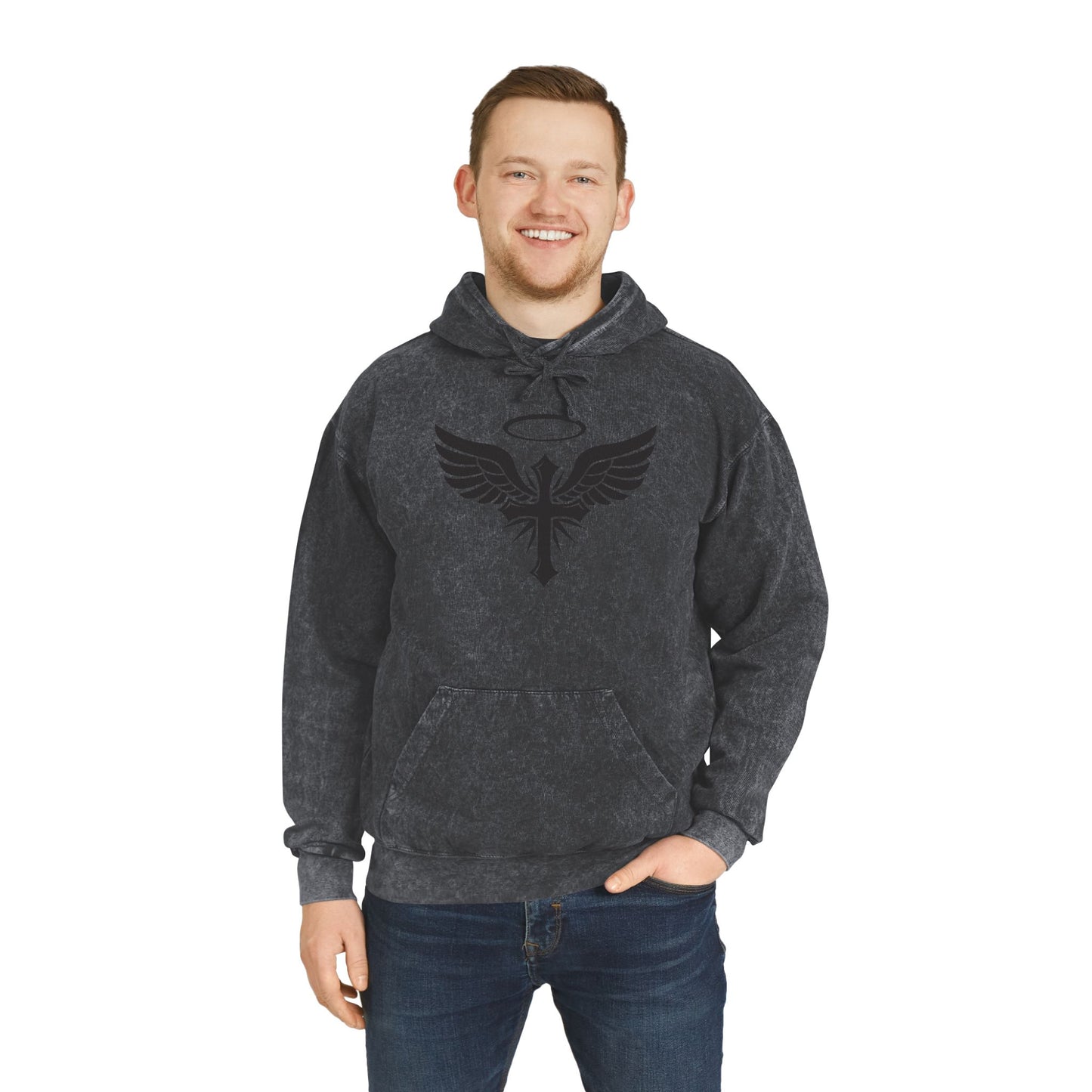 Unisex Mineral Wash Hoodie - Faith-Inspired Spiritual Wear