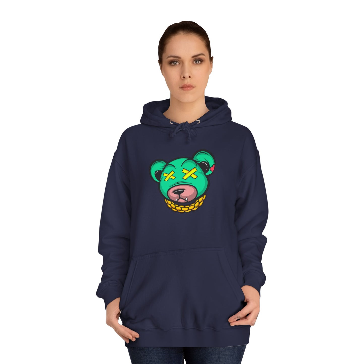 Cool Cartoon Bear Unisex College Hoodie