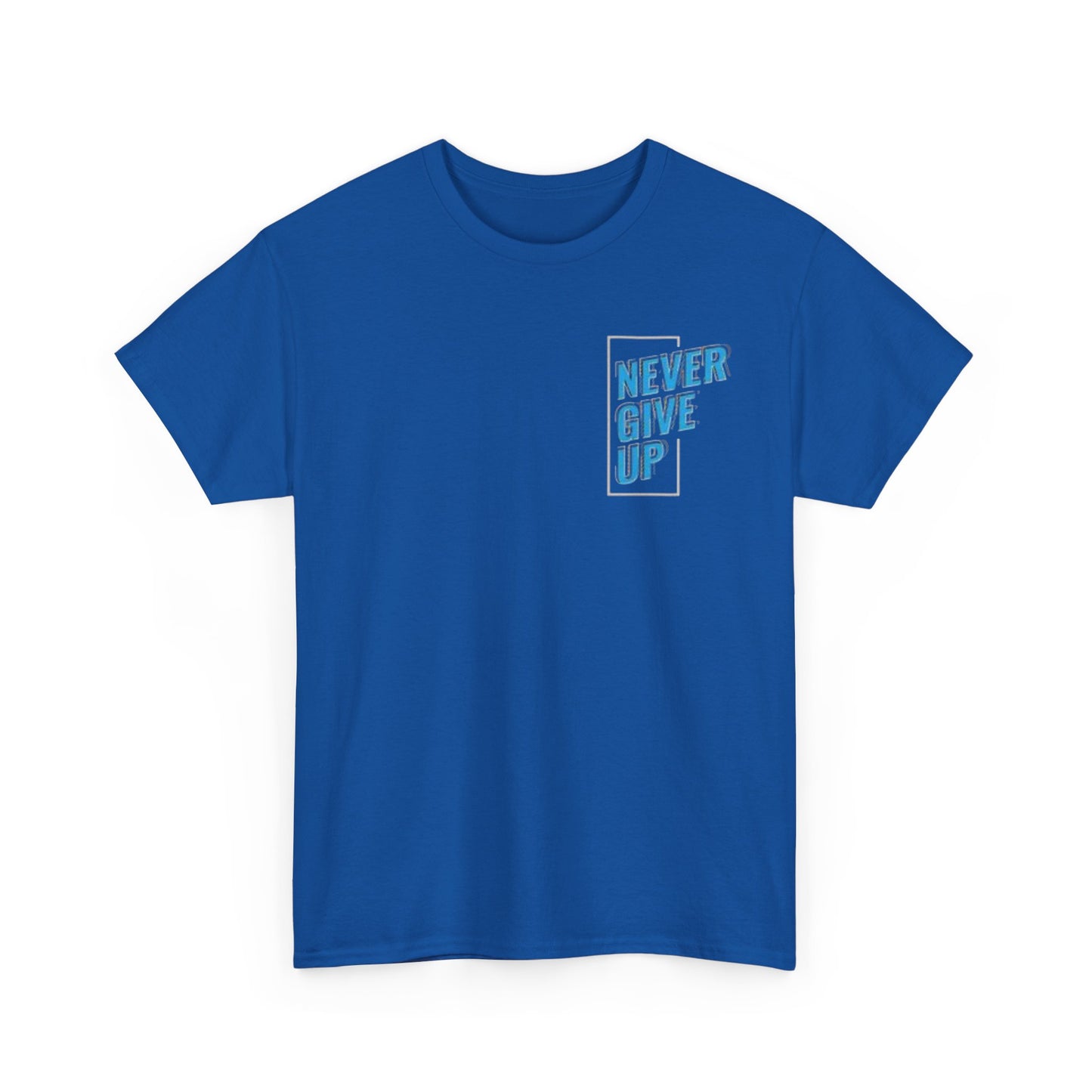 Motivational Unisex Heavy Cotton Tee - 'Never Give Up'