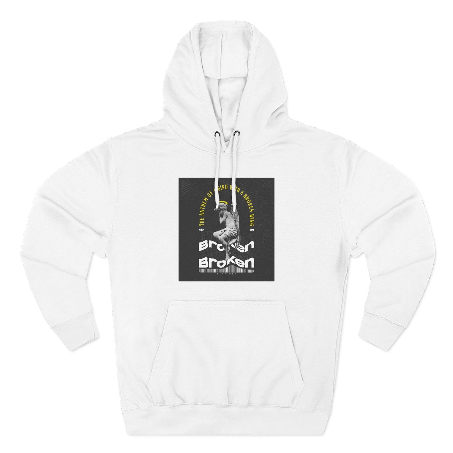 Inspirational Three-Panel Fleece Hoodie - 'Broken Yet Unbroken'
