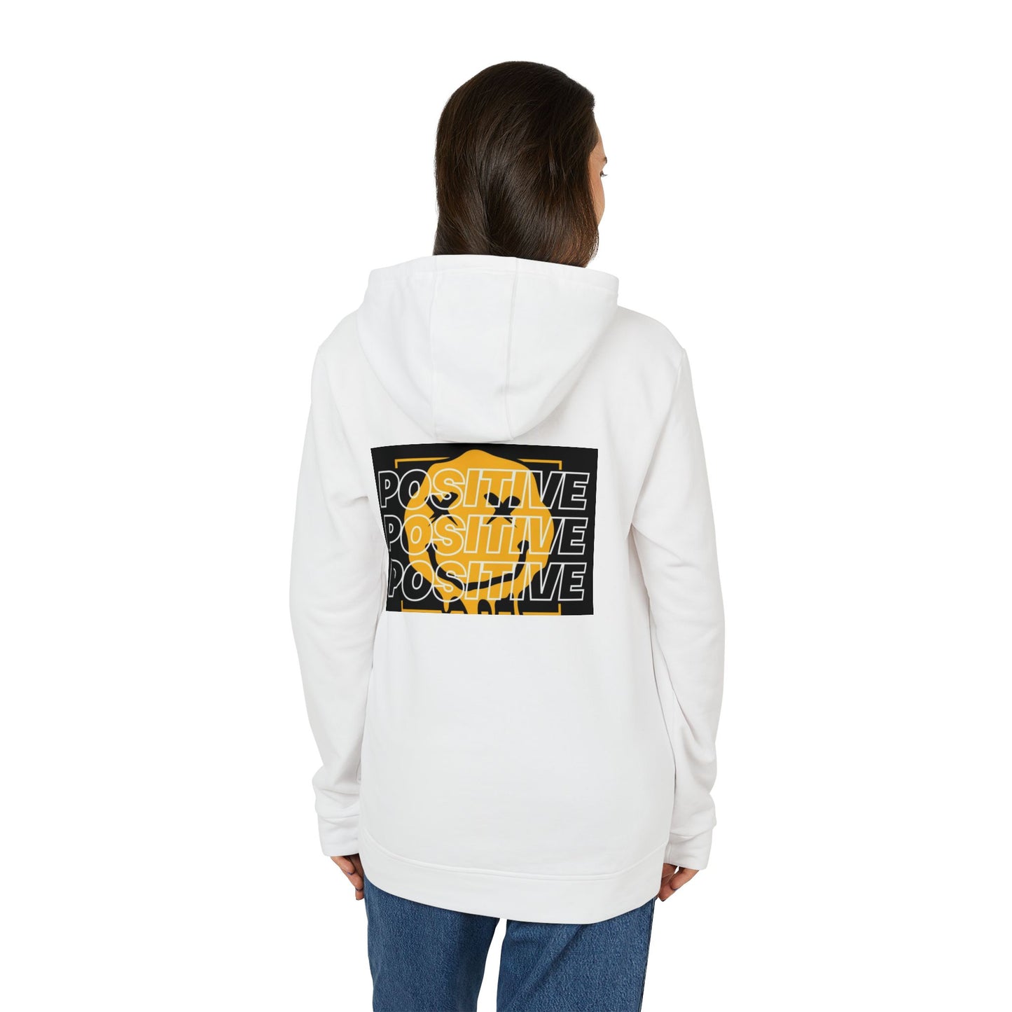 Unisex Fleece Hoodie with Positive Vibes Design