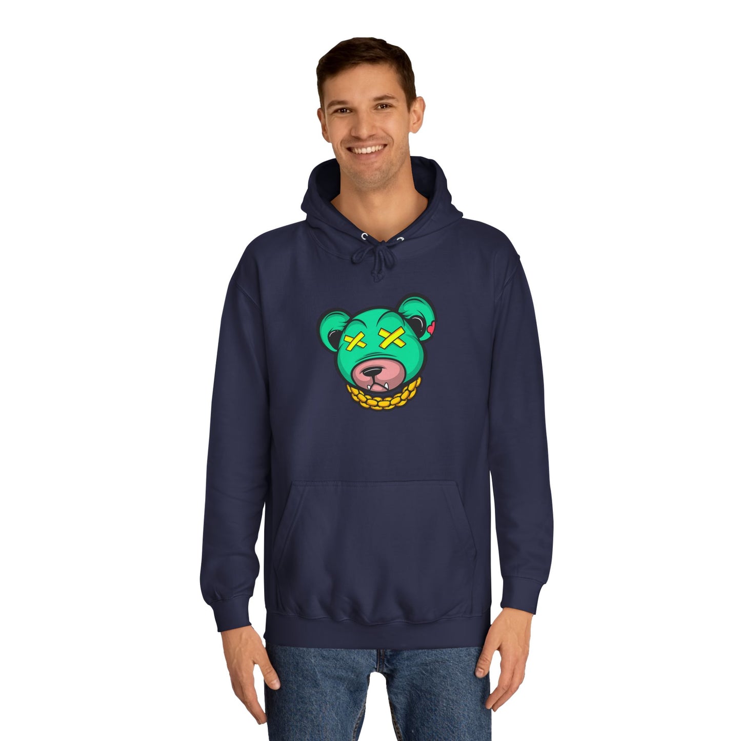 Cool Cartoon Bear Unisex College Hoodie