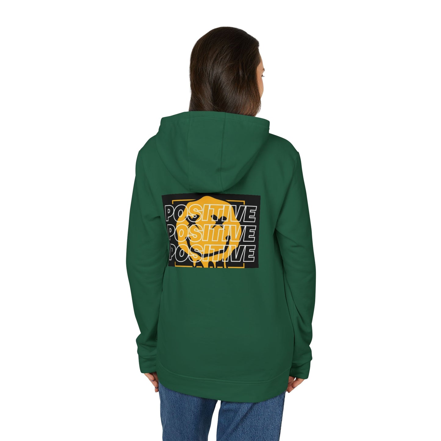 Unisex Fleece Hoodie with Positive Vibes Design