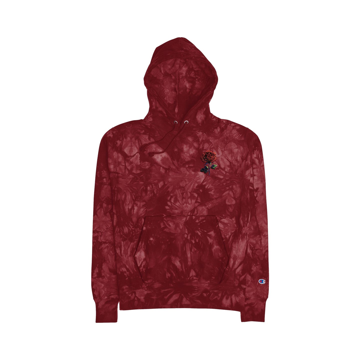 Unisex Champion Tie-Dye Hoodie with Embroidered Design - Cozy and Trendy Fashion