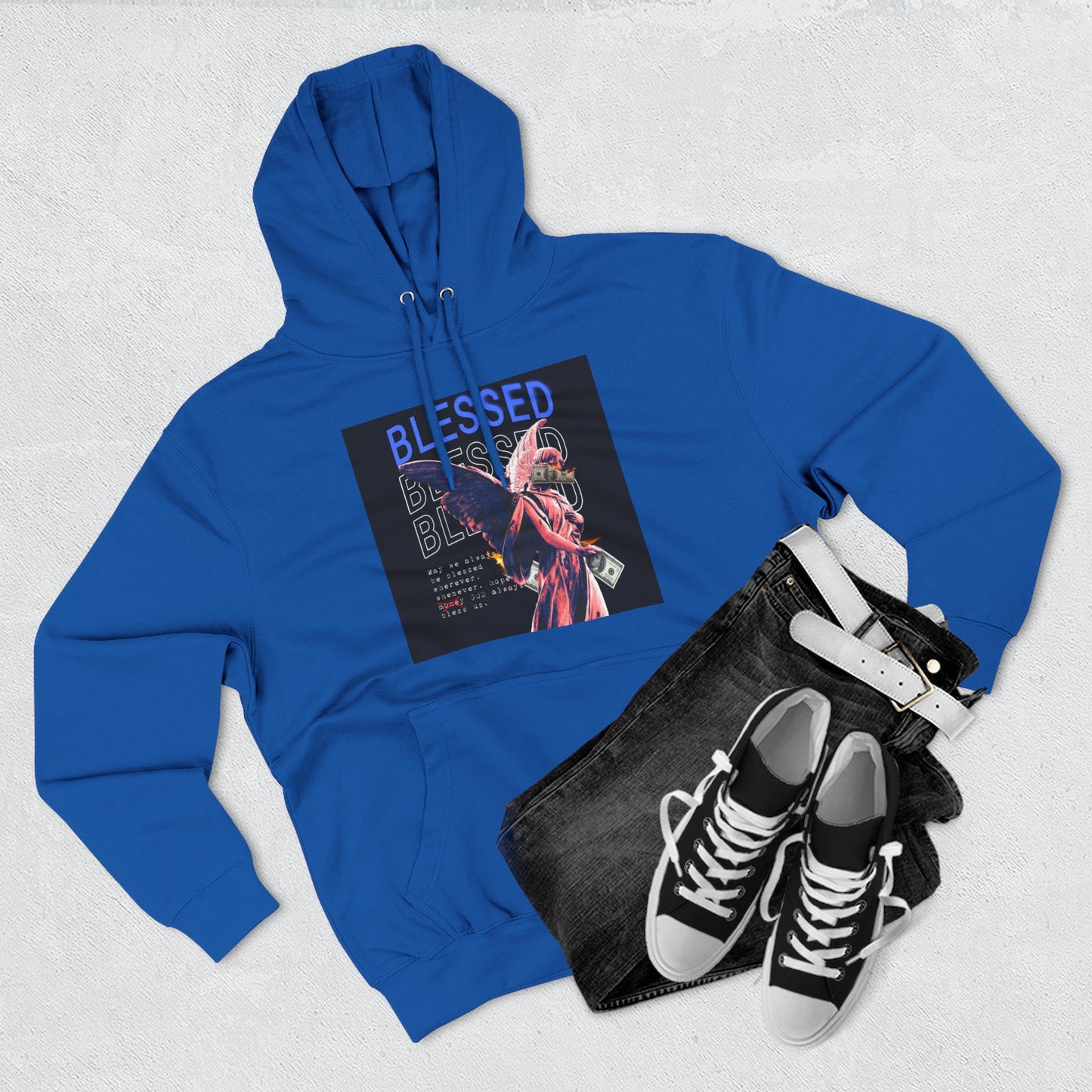 Blessed Three-Panel Fleece Hoodie - Cozy, Stylish Hoodie for Inspirational Comfort