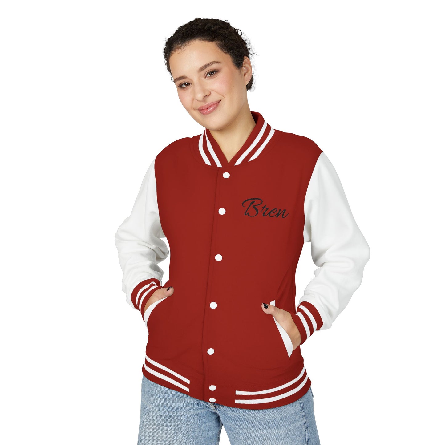 Unisex Heavyweight Letterman Jacket - Stay Strong, Never Give Up