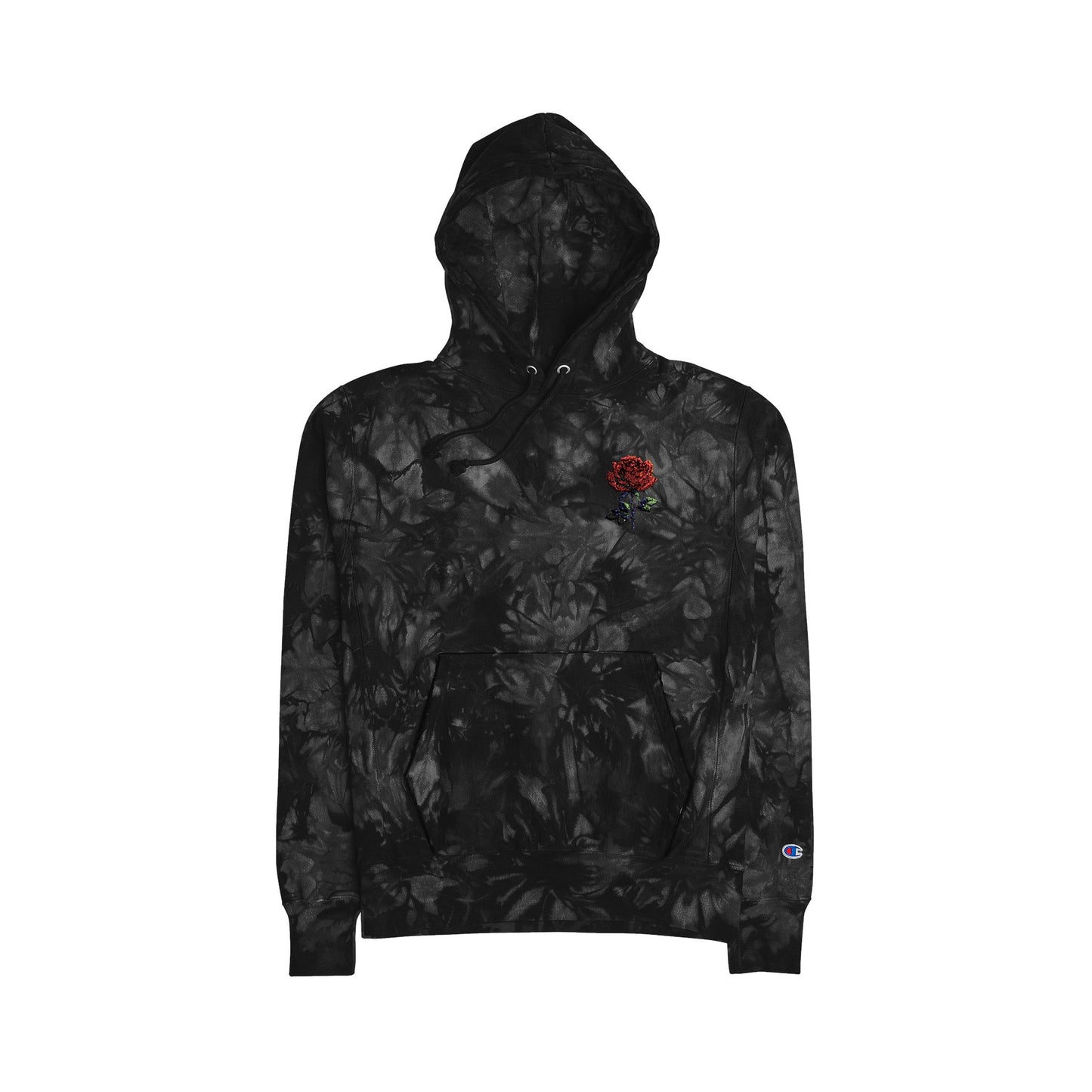 Unisex Champion Tie-Dye Hoodie with Embroidered Design - Cozy and Trendy Fashion