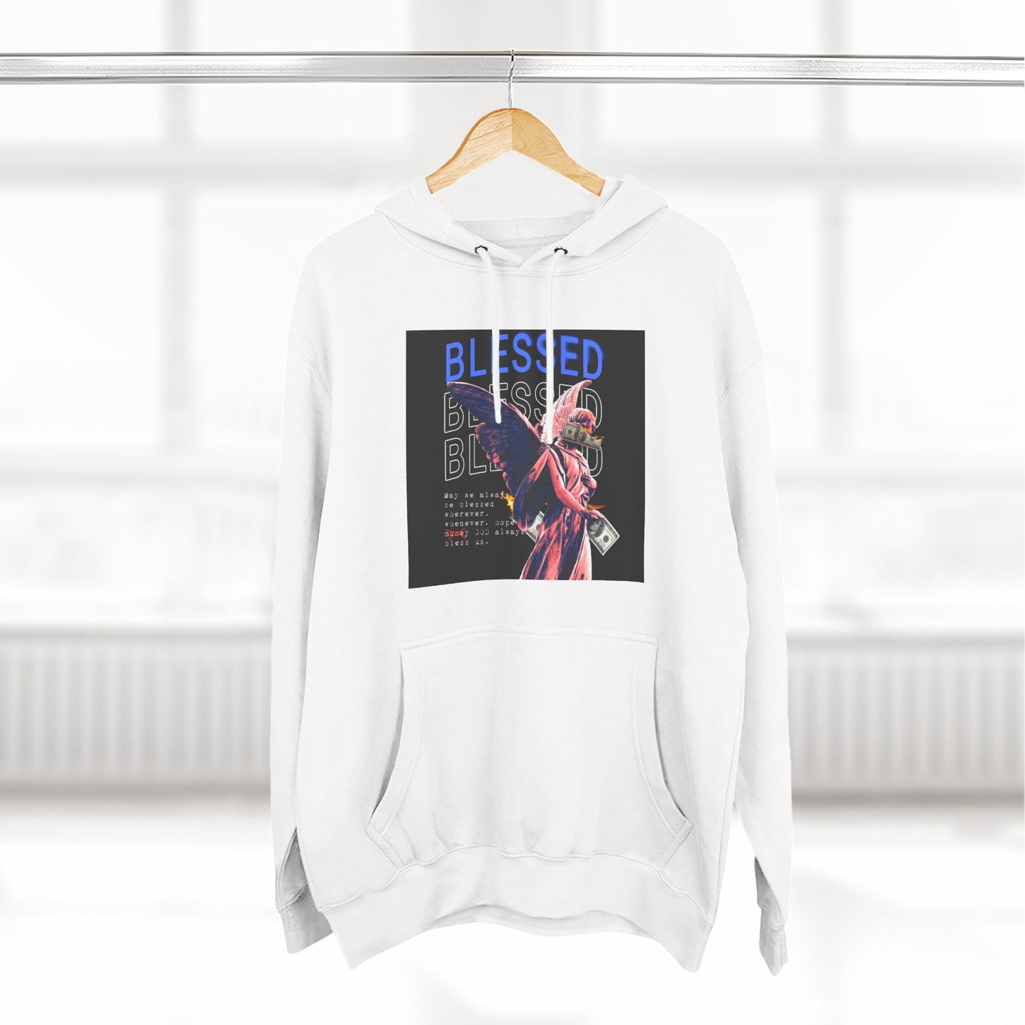 Blessed Three-Panel Fleece Hoodie - Cozy, Stylish Hoodie for Inspirational Comfort