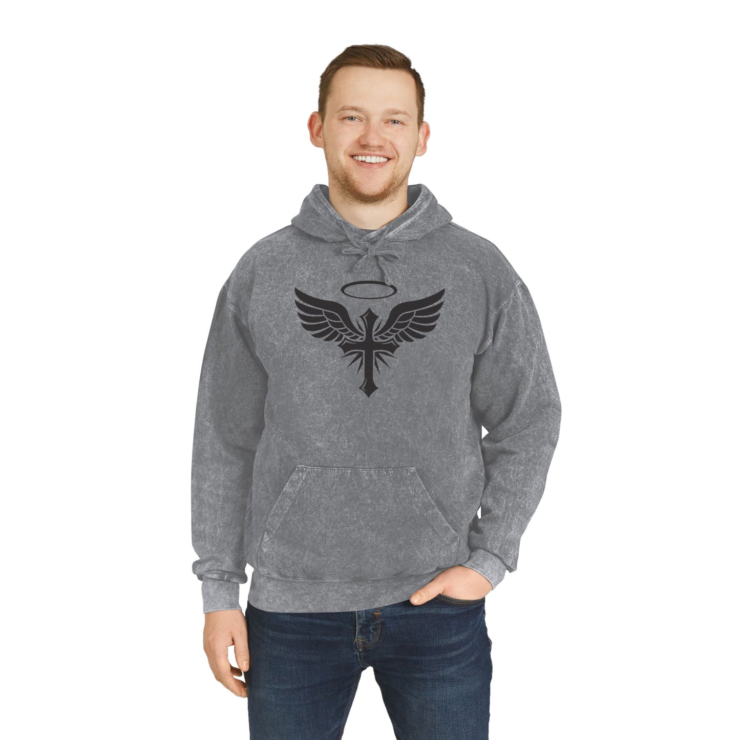 Unisex Mineral Wash Hoodie - Faith-Inspired Spiritual Wear