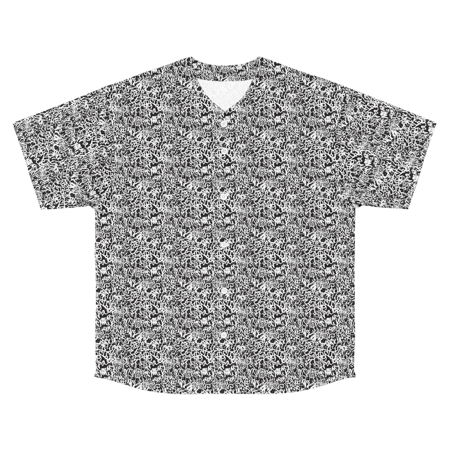 Men's Baseball Jersey - Abstract Black & White Design for Sports Fans